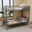 Lit superposé convertible en métal pour enfants, solution moderne peu encombrante pour les chambres partagées
