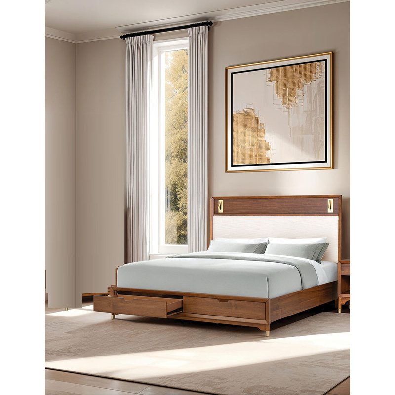 Mobilier de chambre à coucher Mid-Century Modern, Très grand lit