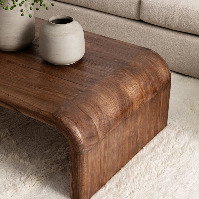 Wynne 55" Wide Mindi Wood Coffee Table, Medium Brown