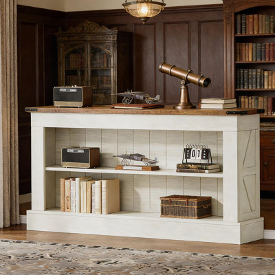 Vintage Sofa Table,Spacious Console Table,Dual-Layer Entryway Organizer,TV Stand