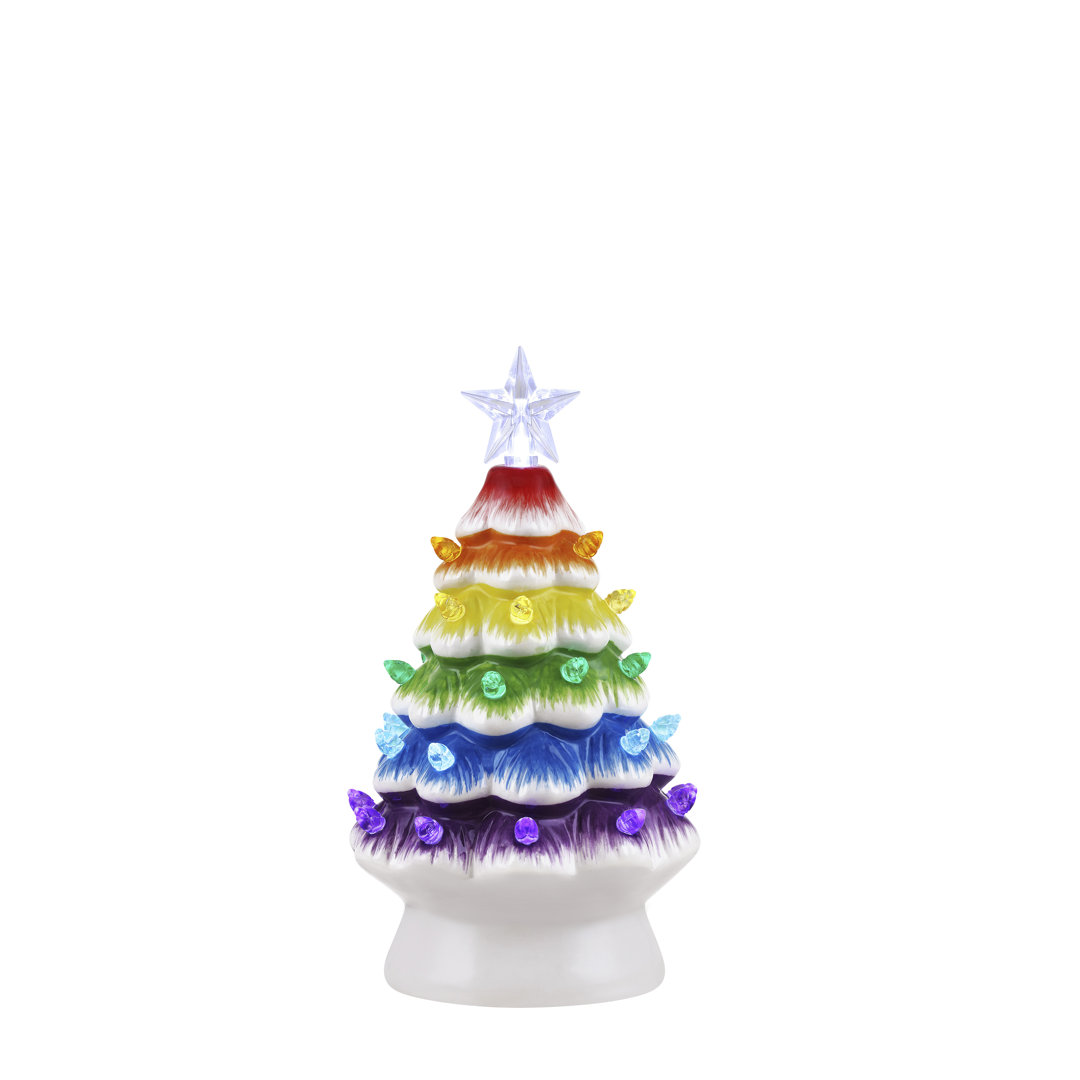 7.5" Nostalgic Ceramic Rainbow Tree Mr. Christmas