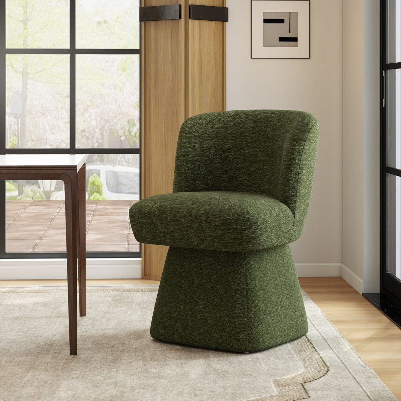  Upholstered Swivel Dining Chair, Green