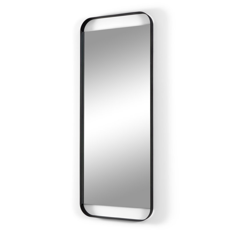 Rex Metal Rectangle Wall Mirror, 120cm H x 46cm W, Black