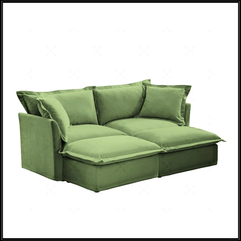 2 Seater Sofa With 2 Ottomans