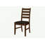 Chaise de salle à manger, hauteur 37 po, ensemble de 2, salle à manger, cuisine, côté, rembourré, bois massif brun, aspect cuir brun, transitionnel