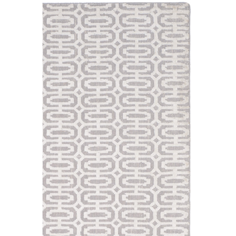 Yarbro Hand Loomed Viscose Geometric Rug, Rectangle 8' x 10'