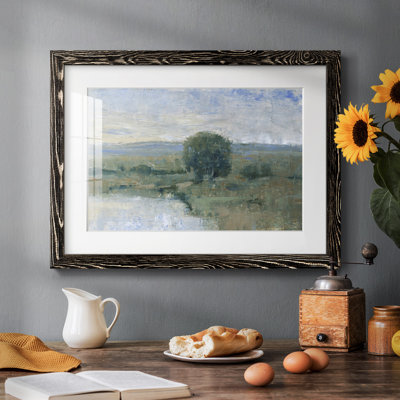 Riverbank Impression II - reproduction encadrée rustique avec tableau mat