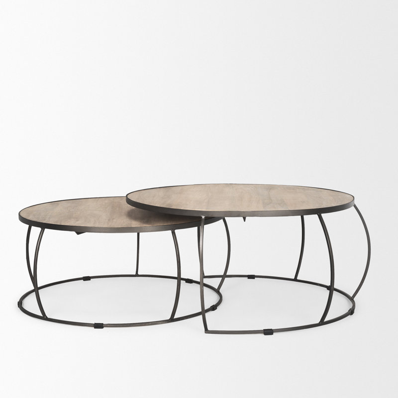 Ratcliff Solid Wood Top Nesting Coffee Table, 22" W x 64" L, SIlver