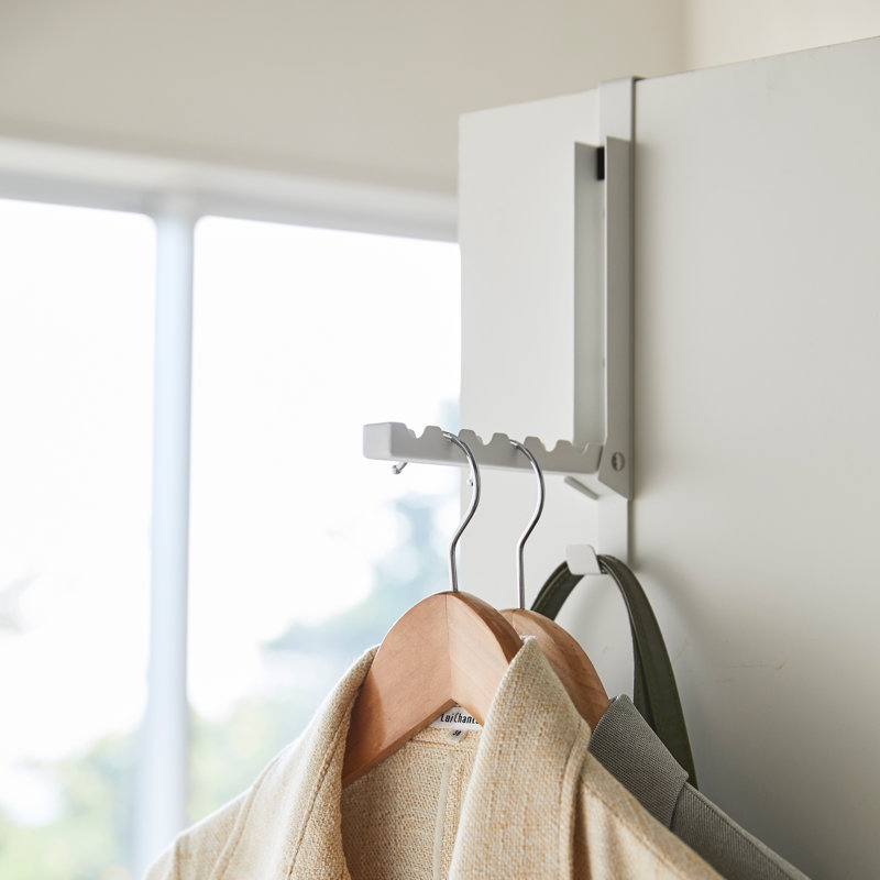 White Steel Over-the-Door Folding Hook Rack