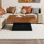 Table basse carrée moderne 31,5 pouces - grain de bois brun et base noire, table d'appoint de style campagne Mid-Century pour le salon
