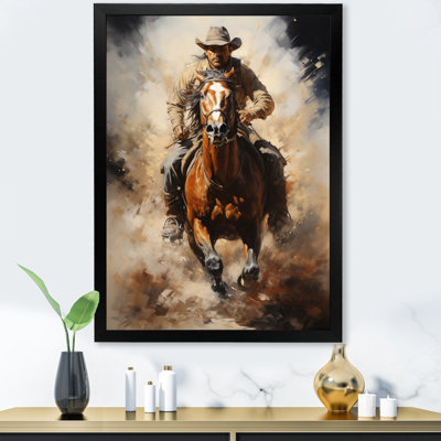 Yoosuf Cowboy Prairie Wind II - Cowboys Canvas Print Wall Art
