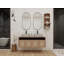 Meuble-lavabo 48 po avec 2 lavabos en céramique et support de rangement, 4 portes à fermeture douce, montage flottant, contreplaqué