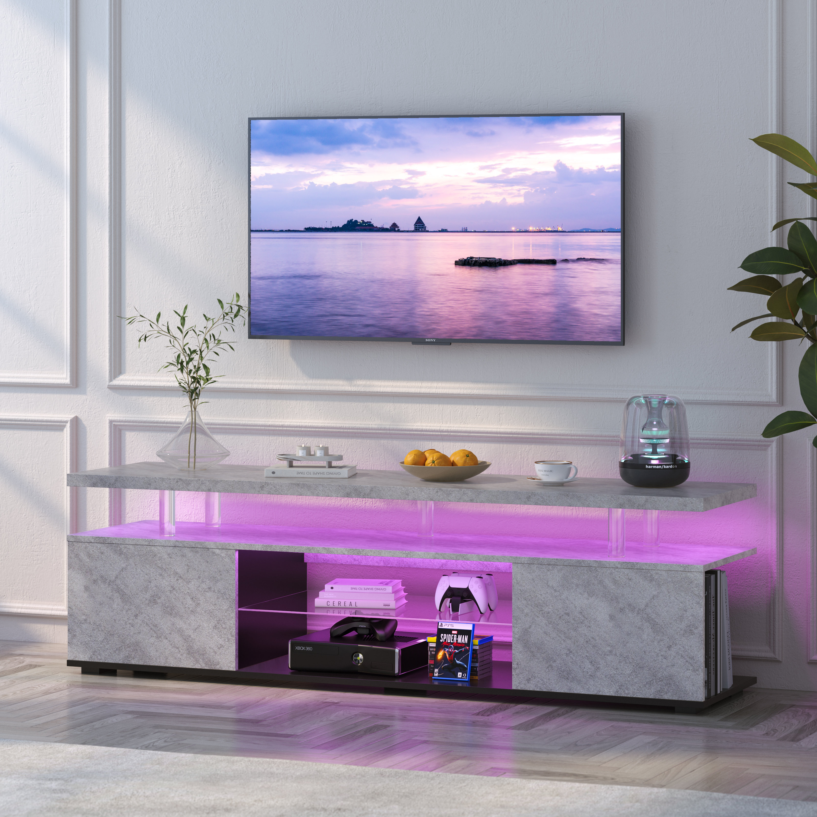 Wrought Studio Tv Stand Led Tv Console Media Console For Living Room ...