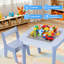 Table en bois pour enfants 4 en 1 et 2 chaises avec tiroirs de rangement et 2 plateaux de table amovibles, compatibles avec les briques Lego et Duplo
