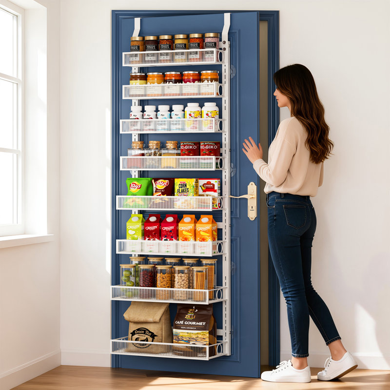 Support à épices avec panier réglable, Blanc, 8 Tier