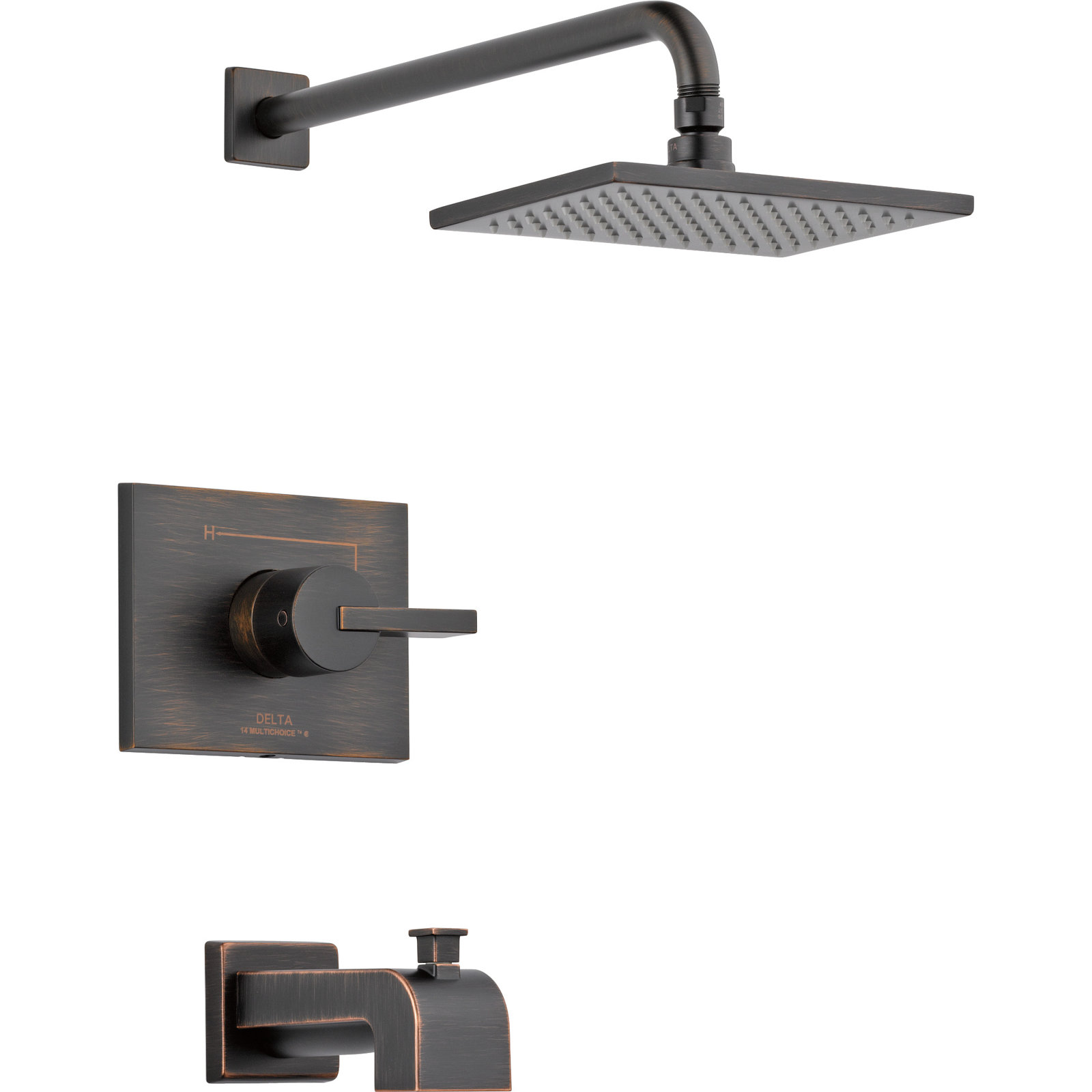 Vero 14 Series Volume Tub and Shower Faucet Trim with Lever Handles and Monitor, Rubbed Bronze