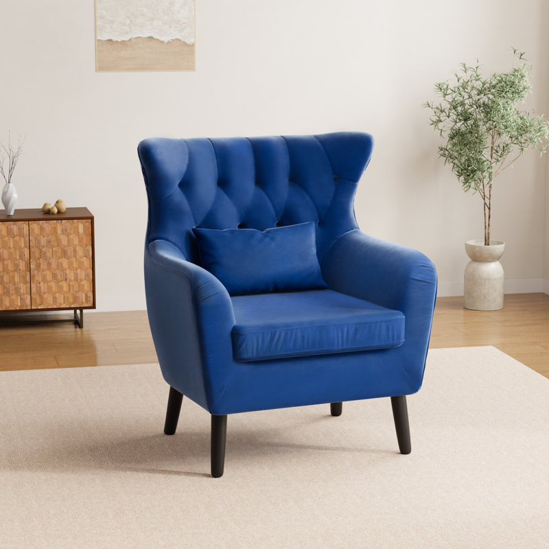 Chaises d'appoint confortables en velours surdimensionné (ensemble de 2), Marine