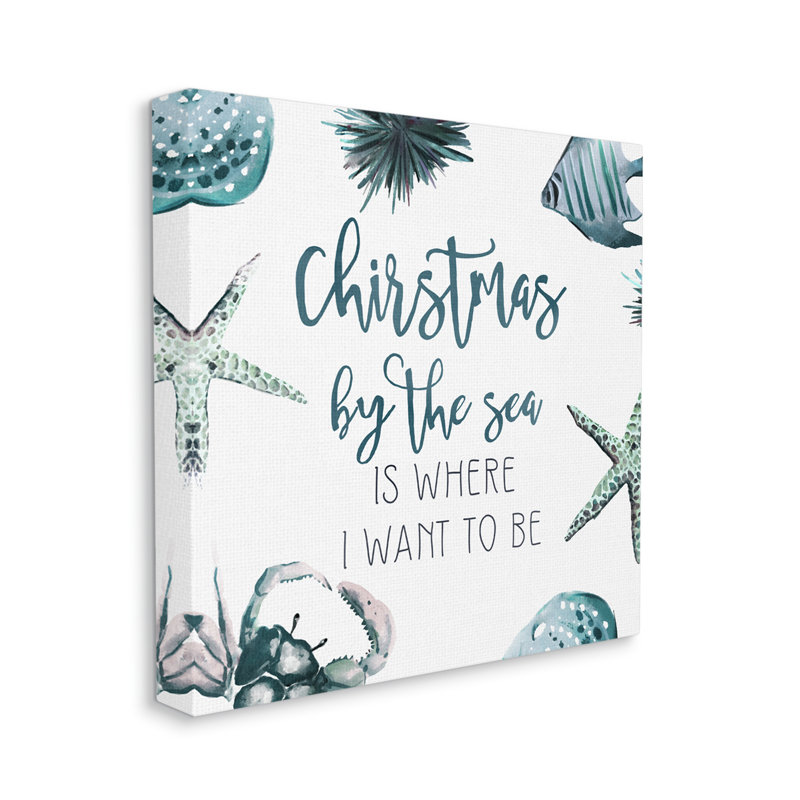 «Christmas By The Sea», impression nautique sur toile, H 17 po x l 17 po x P 1,5 po