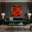 Art mural sur toile rouge Op Art 25-1619065190