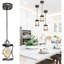 Mini-luminaire suspendu rustique réglable en forme de cage en argent pour la cuisine, le café, - ampoule E26 requise, style industriel gris