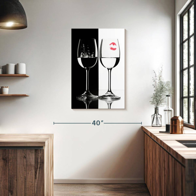 Yarlin Black And White Wine, 36" H x 24" W