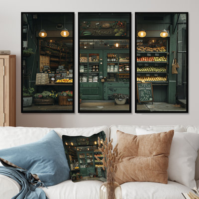 Ensemble de décoration murale Green Orange Market Farm Shop II - Stores