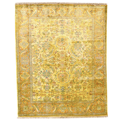 High-Quality Hand-Knotted Gold Area Rug