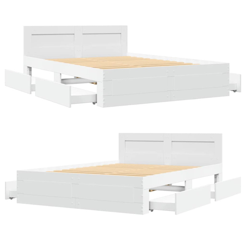 Storage Bed, Small Double (4'), White