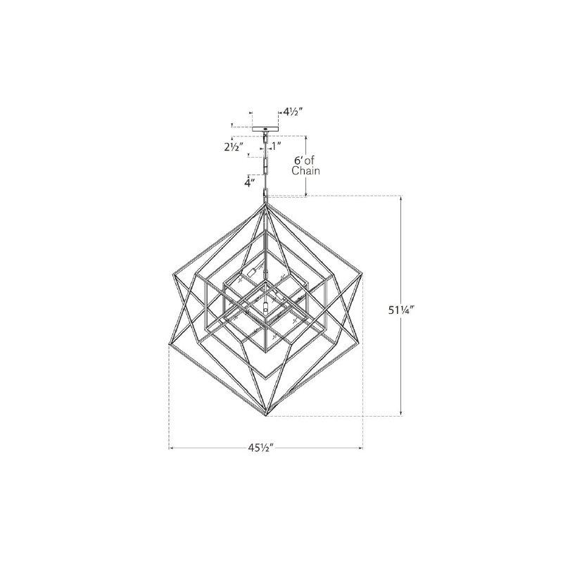 Kelly Wearstler Cubist Large Chandelier, Polished Nickel