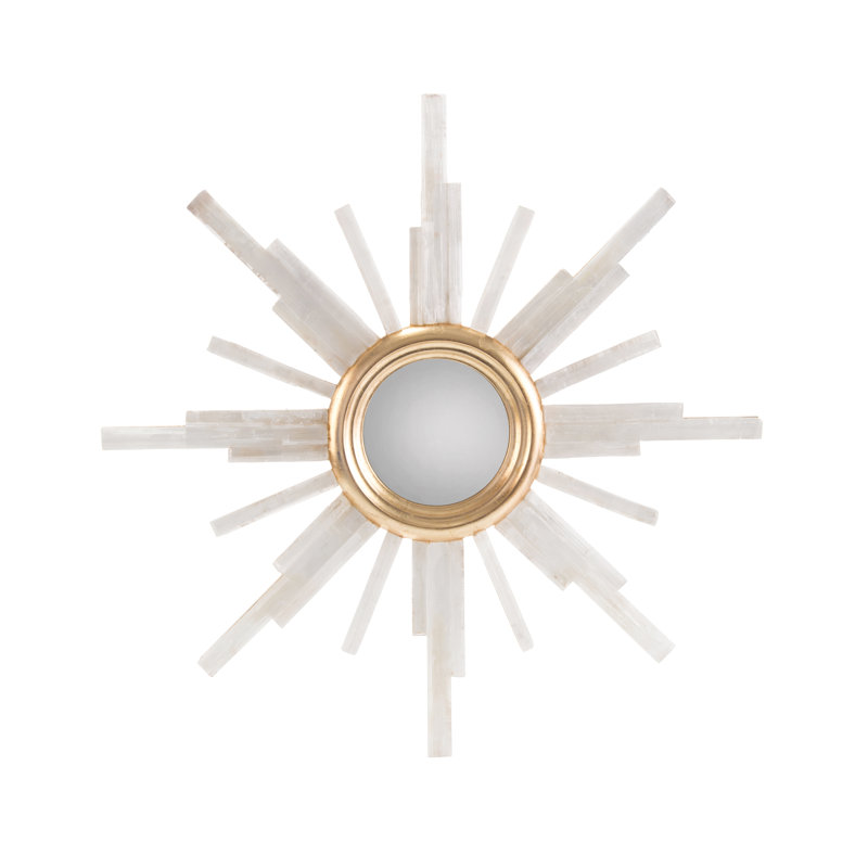 Selenite Starburst Stone Wall Mirror