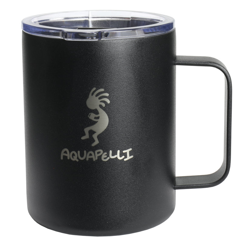 Midnight Black 12oz Vacuum Insulated Travel Mug with Handle