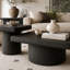 Ensemble de tables basses 2 pièces avec piédestal cylindrique et cannelé Modern-129434245