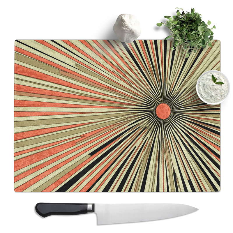 Sunburst Design Vol.2  Glass Chopping Board