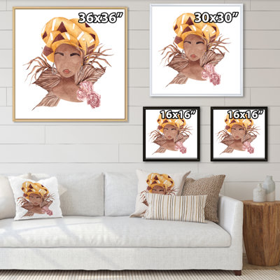 «Afro-américaine», fleurs séchées, feuilles III - impression d'art sur toile Glam 2