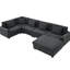 Canapé modulaire en U 6 places, canapé en chenille, avec rangement, compartiments pour accoudoirs et porte-gobelets-121098839