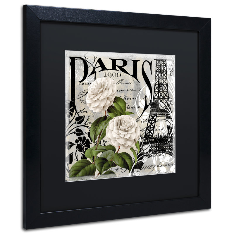 Jadaya «Paris Blanc II», impression encadrée, Noir, H 16 po x l 16 po x P 0,5 po