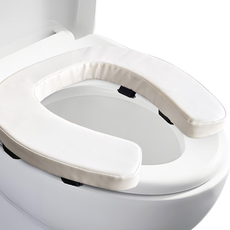 Padded Toilet Seat Cushion - 2-Inch Thick Soft Riser for Extra Comfort, Non-Slip Universal Fit for Standard/Elongated Bowls