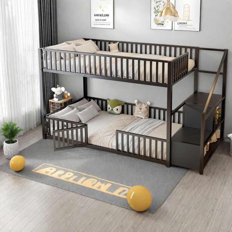Lits peu encombrants avec rangement, lit simple en métal, chambre à coucher moderne