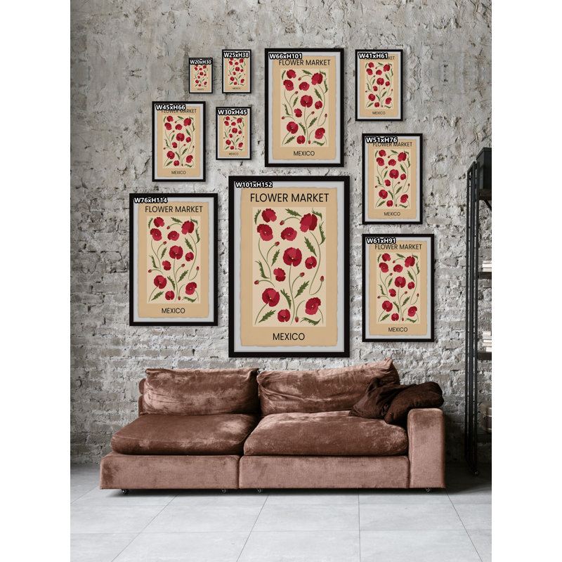 Flower Market Mexico - Single Picture Frame Print, 45cm H x 38cm W