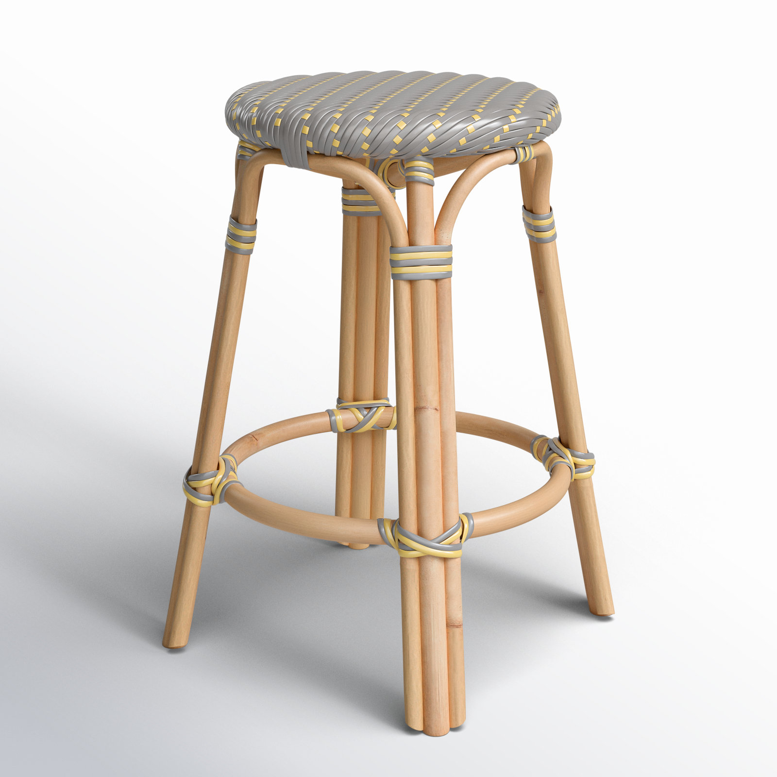 Alastair Bar & Counter Stool, Counter Stool (24" Seat Height), Gray/Yellow Dot