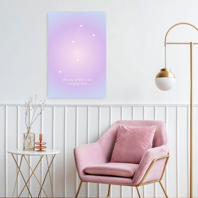 Wishes Aligning Dreamy Minimalist Modern Lilac Landscape Nature Wall Art by Athene Fritsch - Wrapped Canvas Print