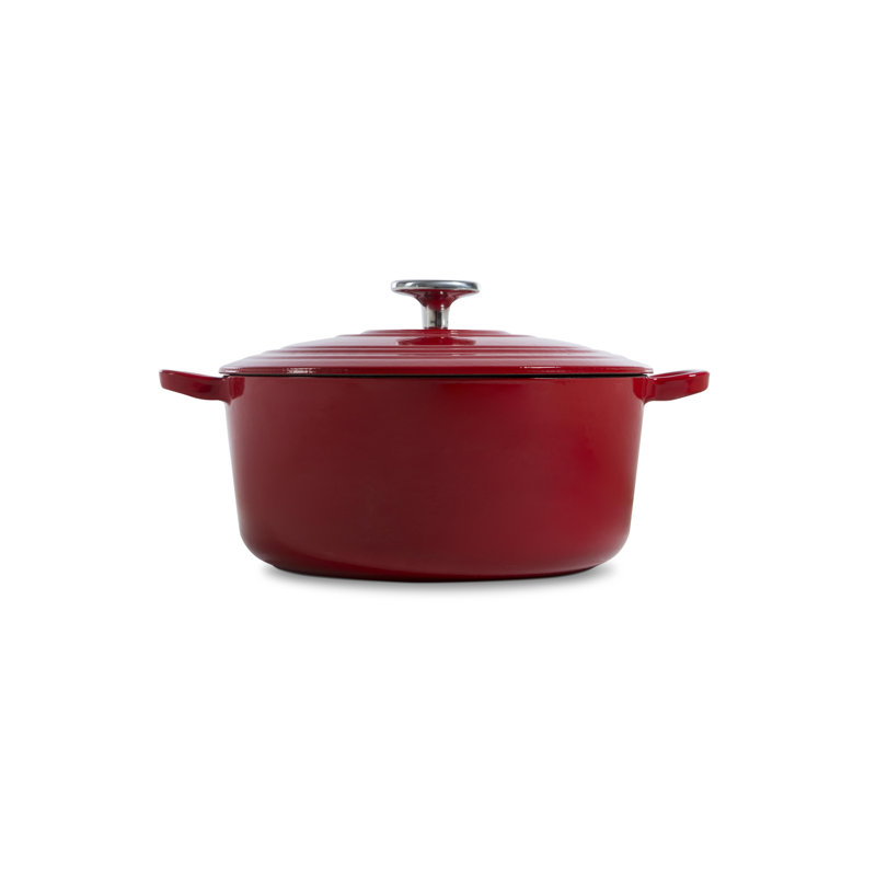 Bourgogne Cast Iron Round Casserole, Chili Red, 2.5 L