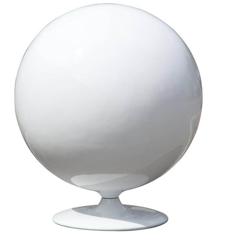 Fiberglass Ball & Cashmere Chair Cashmere-Red / Glossy White