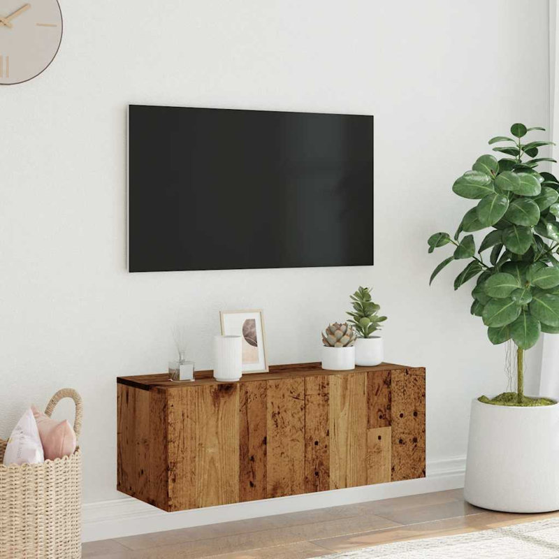 Angeleen Unfinished TV Stand, Old Wood, 120cm