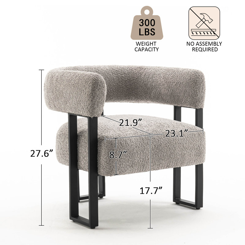 Afrahim 17.7'' H Upholstered Side Chair, Gray