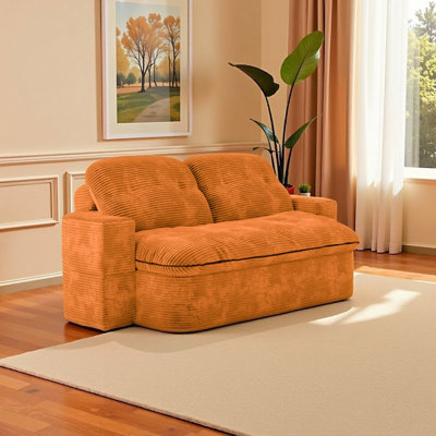 3 Bed With 21 Memory Foam Convertible, Space Design, No Assembly, Small Streak Corduroy, High Foam, Non-Slip Stability, Breathable Fabric Modular Space,