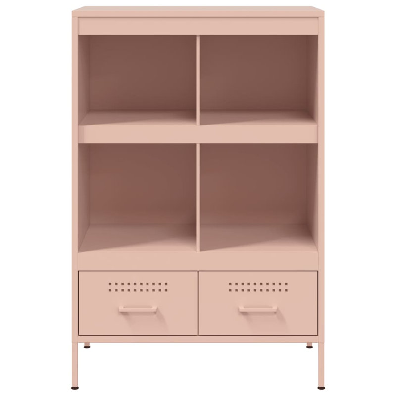 Sharell 101.5cm H x 68cm W Steel Standard Bookcase, Pink