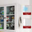 Armoire de rangement 72 po 4 portes en métal multi-pièces à 4 portes (2 en verre, 2 en métal) avec 4 tablettes réglables - idéale pour les chambres à coucher et les cuisines