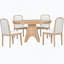 5-Piece Extendable Dining Table Set, Table With Hidden Drop-Leaf And 4 Upholstered Chairs-176842490