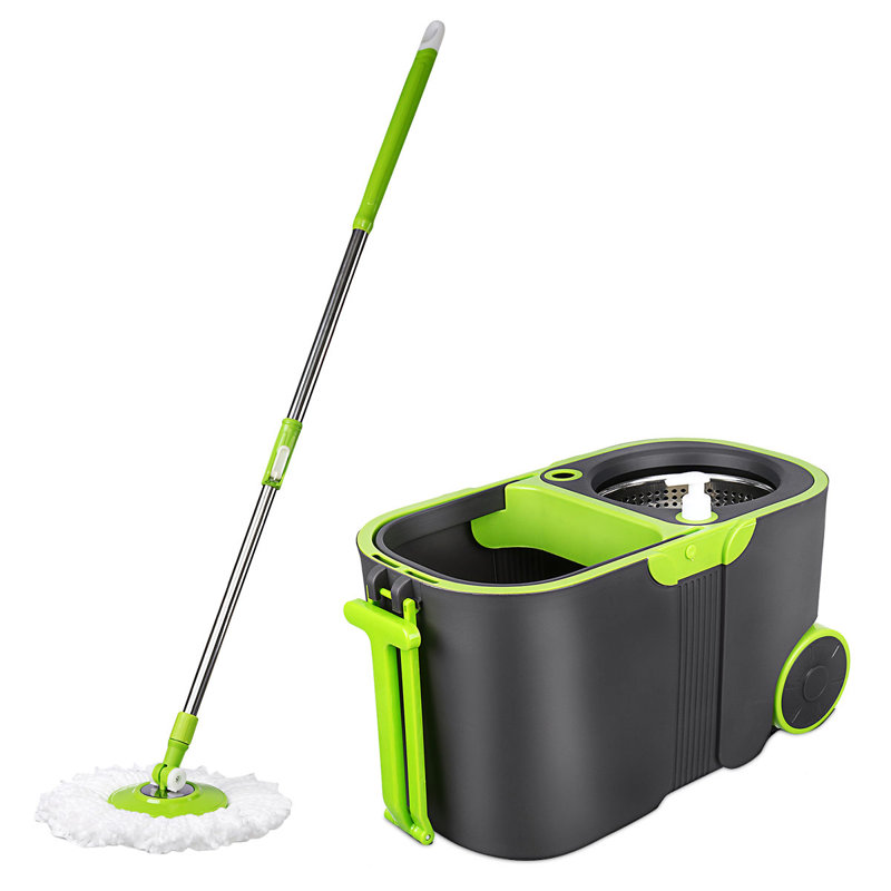 Seau à vadrouille spin deluxe 360 en acier inoxydable